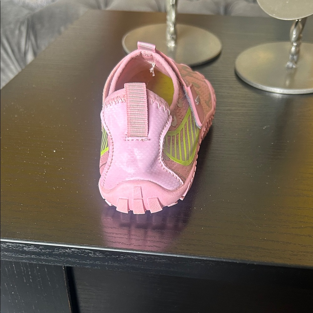 Kids Water Shoes - Pink with Neon green and silver Accents - Picture 12 of 14